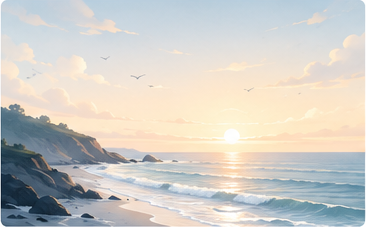 Coastal sunrise horizon — atmospheric backdrop for the Storm Mode section.